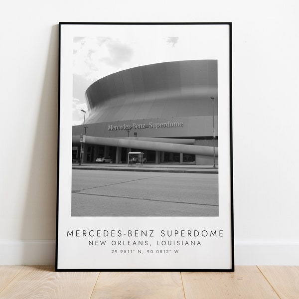 MERCEDES-BENZ SUPERDOME New Orleans Saints | Print for Football Lovers | black and white art | Coordinates Print