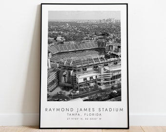 RAYMOND JAMES STADIUM Tampa Bay Buccaneers | Print for Football Lovers | black and white art | Coordinates Print