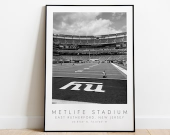 METLIFE STADIUM New York Giants | Print for Football Lovers | black and white art | Coordinates Print