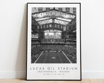 LUCAS OIL STADIUM Indianapolis Colts | Print for Football Lovers | black and white art | Coordinates Print