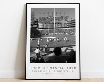 LINCOLN FINANCIAL FIELD Philadelphia Eagles | Print for Football Lovers | black and white art | Coordinates Print