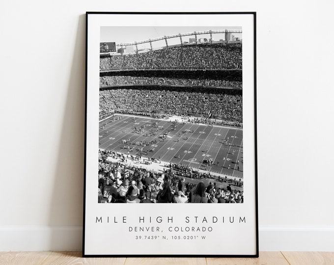 Print of Vintage Mile High Stadium Seating Chart Seating Chart on Photo