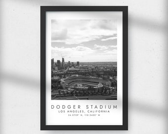 DODGER STADIUM LA Dodgers | Print for Baseball Lovers | black and white art | Coordinates Print