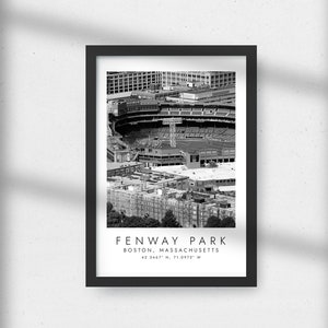 FENWAY PARK Boston Red Sox | Print for Baseball Lovers | black and white art | Coordinates Print