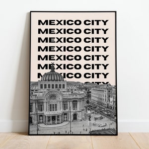MEXICO CITY Mexico travel print | Print for Travel Lovers | black and white art | Coordinates Print