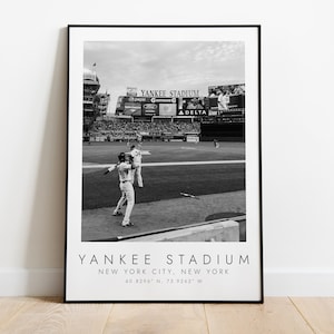 YANKEE STADION New York Yankees | Poster für Baseball-Liebhaber | schwarz weiß Kunst | Koordinaten Print