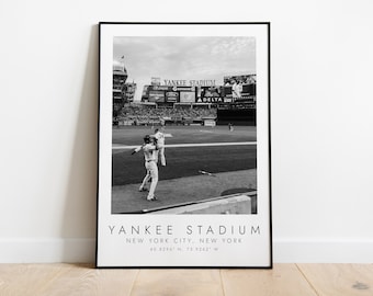 YANKEE STADIUM New York Yankees | Print for Baseball Lovers | black and white art | Coordinates Print