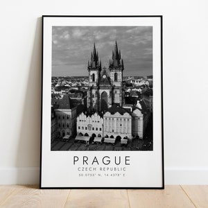 PRAGUE, CZECH REPUBLIC travel print | Print for Travel Lovers | black and white art | Coordinates Print