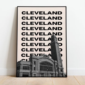 CLEVELAND, USA travel print | Print for Travel Lovers | black and white art | Coordinates Print