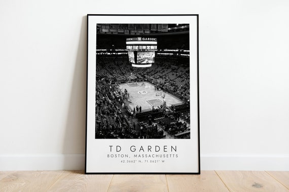 TD GARDEN Boston Celtics | Print for Basketball Lovers | black and white art | Coordinates Print