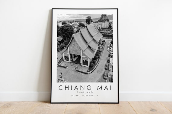 CHIANG MAI, THAILAND travel print | Print for Travel Lovers | black and white art | Coordinates Print