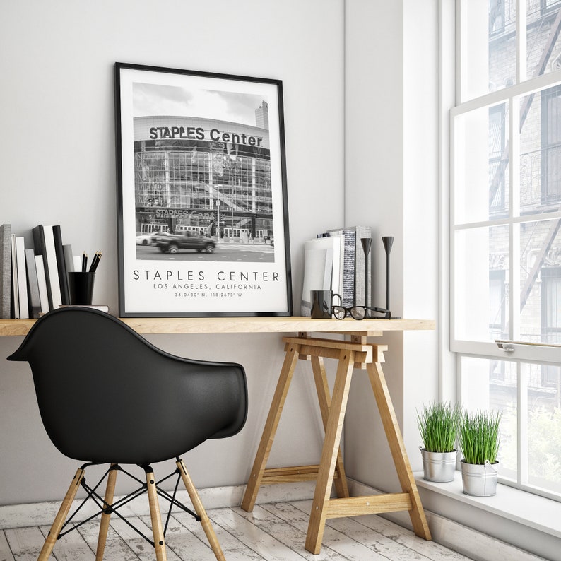 STAPLES CENTER Lakers Clippers | Print for Basketball Lovers | black and white art | Coordinates Print image 2