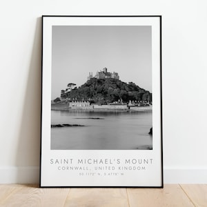Michaels Reittier Reisekunst | Druck für Reiseliebhaber | Schwarz-Weiß-Dekor | Koordinaten Poster