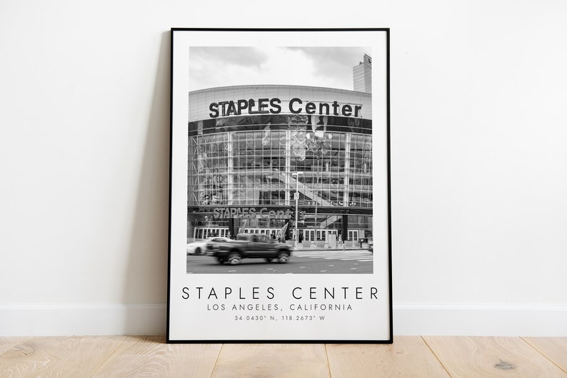 STAPLES CENTER Lakers Clippers | Print for Basketball Lovers | black and white art | Coordinates Print image 1