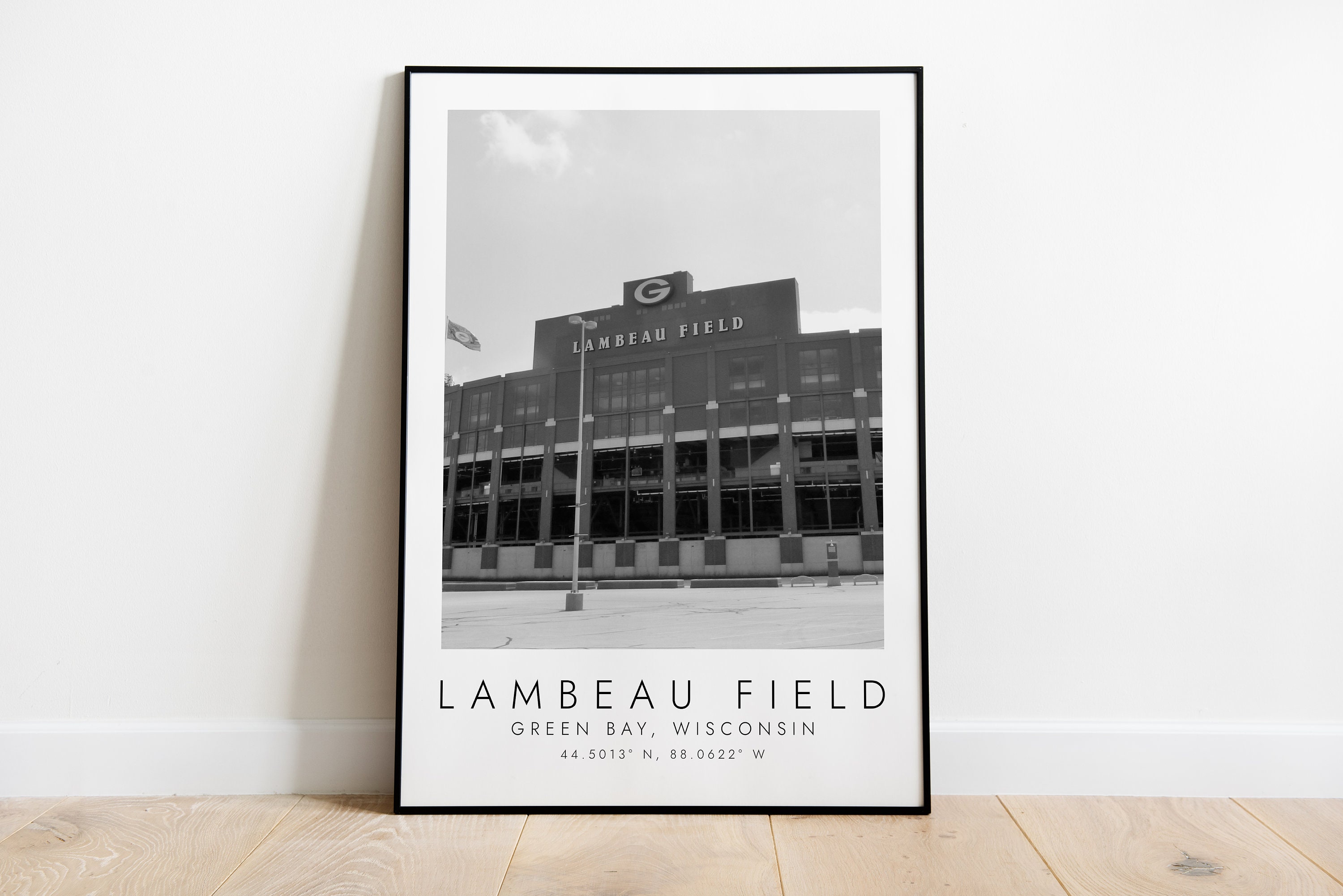 LAMBEAU FIELD Green Bay Packers | Print for Football Lovers | Black and ...