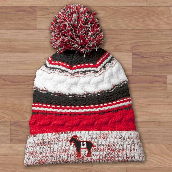 GOAT Embroidered Pom Pom Team Beanie 