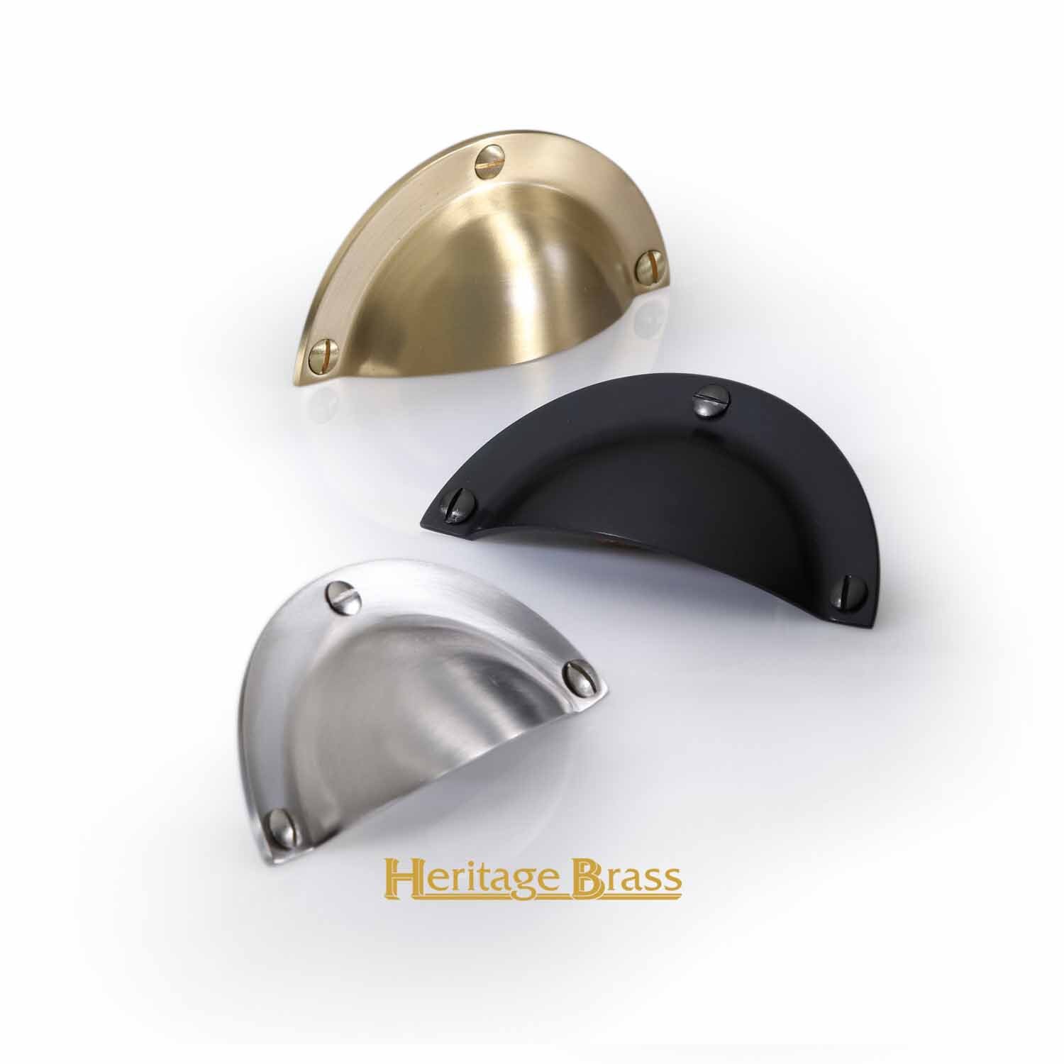 Drawer Cup Pull Solid Brass Kitchen Handle Etsy