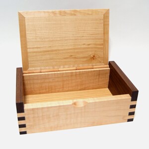 Wooden Box Gift Box Keepsake Box Made of Walnut Maple and Amboyna