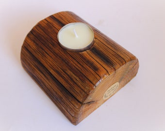 Handmade Rustic Tealight Holder, Reclaimed Wood Candleholder,