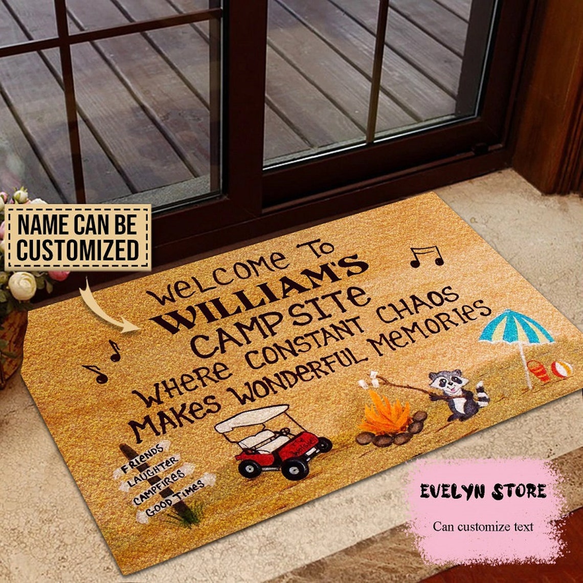 Personalized Camping To Campsite Customized Doormat Etsy