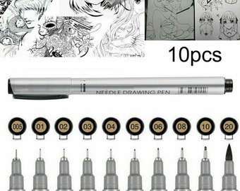Drawing Pens Set Black Fineliner Pens Set of 16 Waterproof Pens
