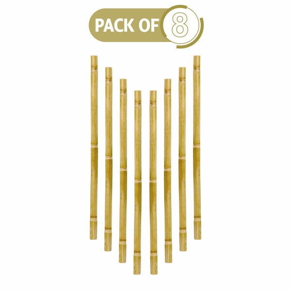Bamboo Cane Straight Plant Support Heavy Duty Garden Stakes Beige Thickened Professional Sticks Stakes 90cm (8pcs)