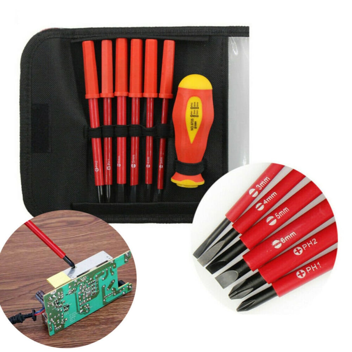 Electricians Screwdriver Set Fully Insulated 7PCS 1000 V Etsy