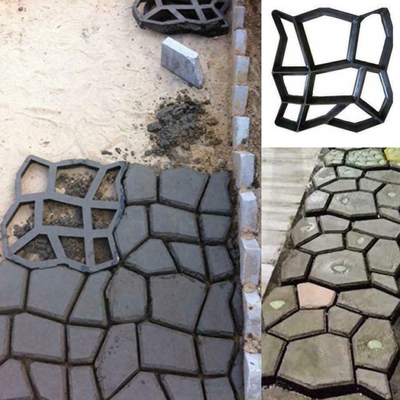 Walk Maker Reusable Concrete Path Maker Molds Stepping Stone Paver Lawn  Patio Yard Garden DIY Walkway Pavement Paving Moulds