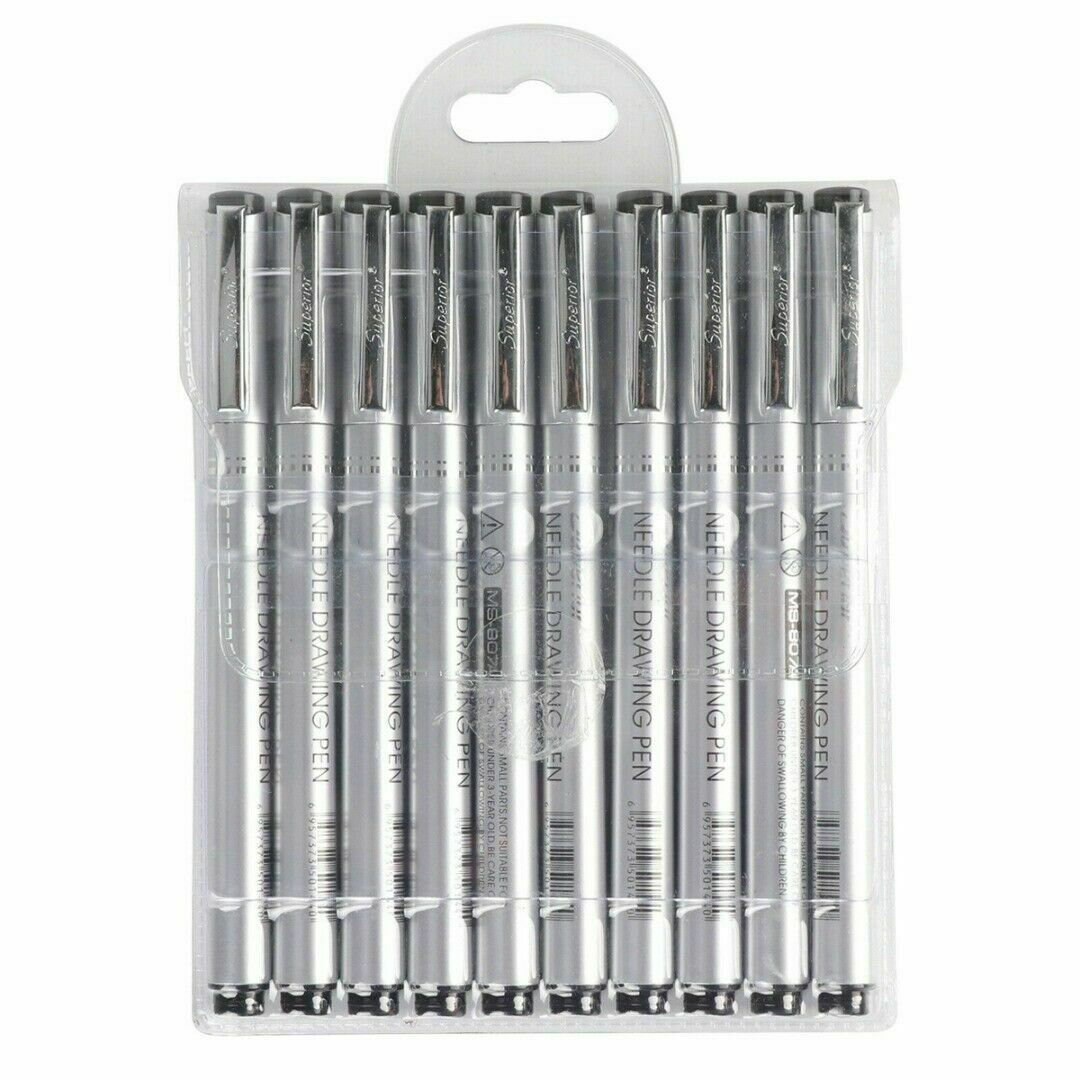 Needle Drawing Pen Art Drawing Fineliner Pens Brush Set Signature  Waterproof Lnk 10 Pcs 