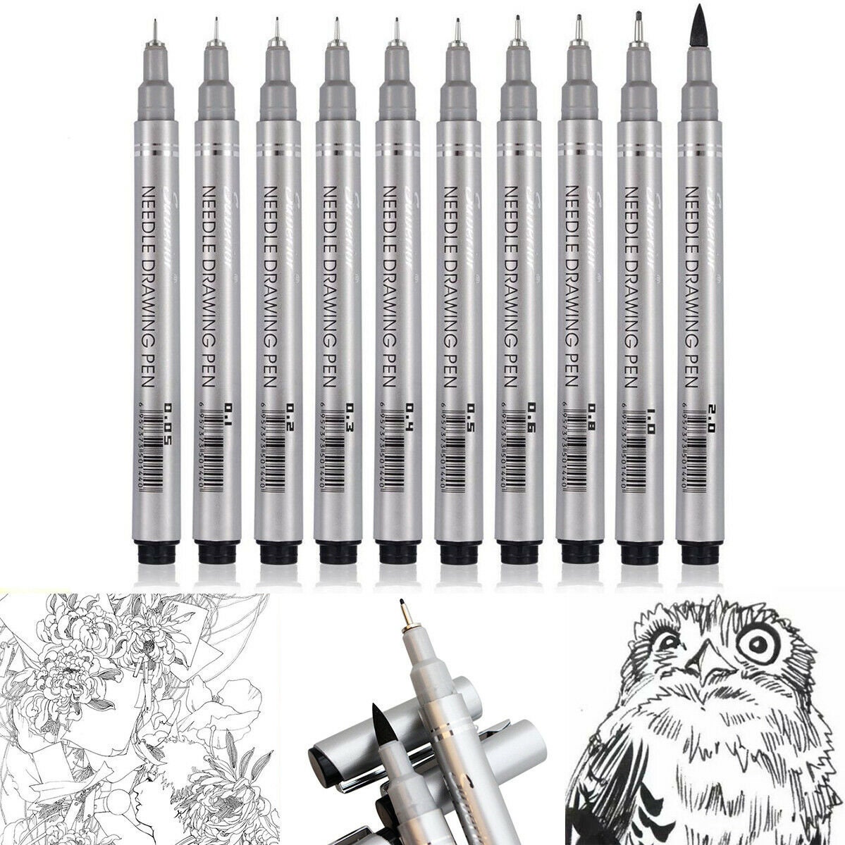 BAOKE 5pcs/set Micron Needle Drafing Pen Waterproof drawing Pen 005 0 –  AOOKMIYA
