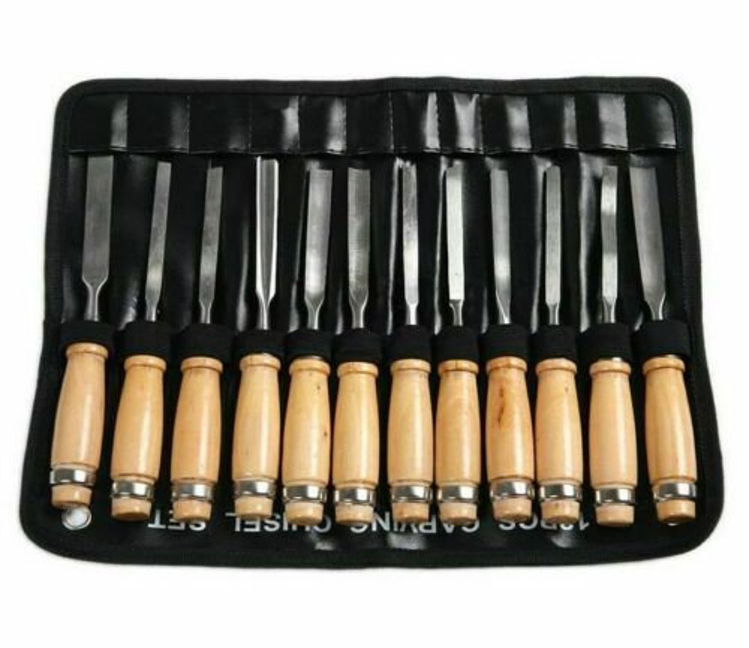 Wood Working Professional Gouges Kits 12x Wood Carving Hand Chisel Tool