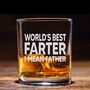 World Best Farter I Mean Father Whiskey Glass Funny BirthdayGifts For Father's Day Dad Grandpa Stepdad