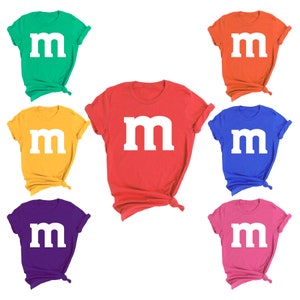 Letter M Halloween Team Costume Women&#39;s T-Shirt funny Halloween cosplay group shirts Crazy Party Tee
