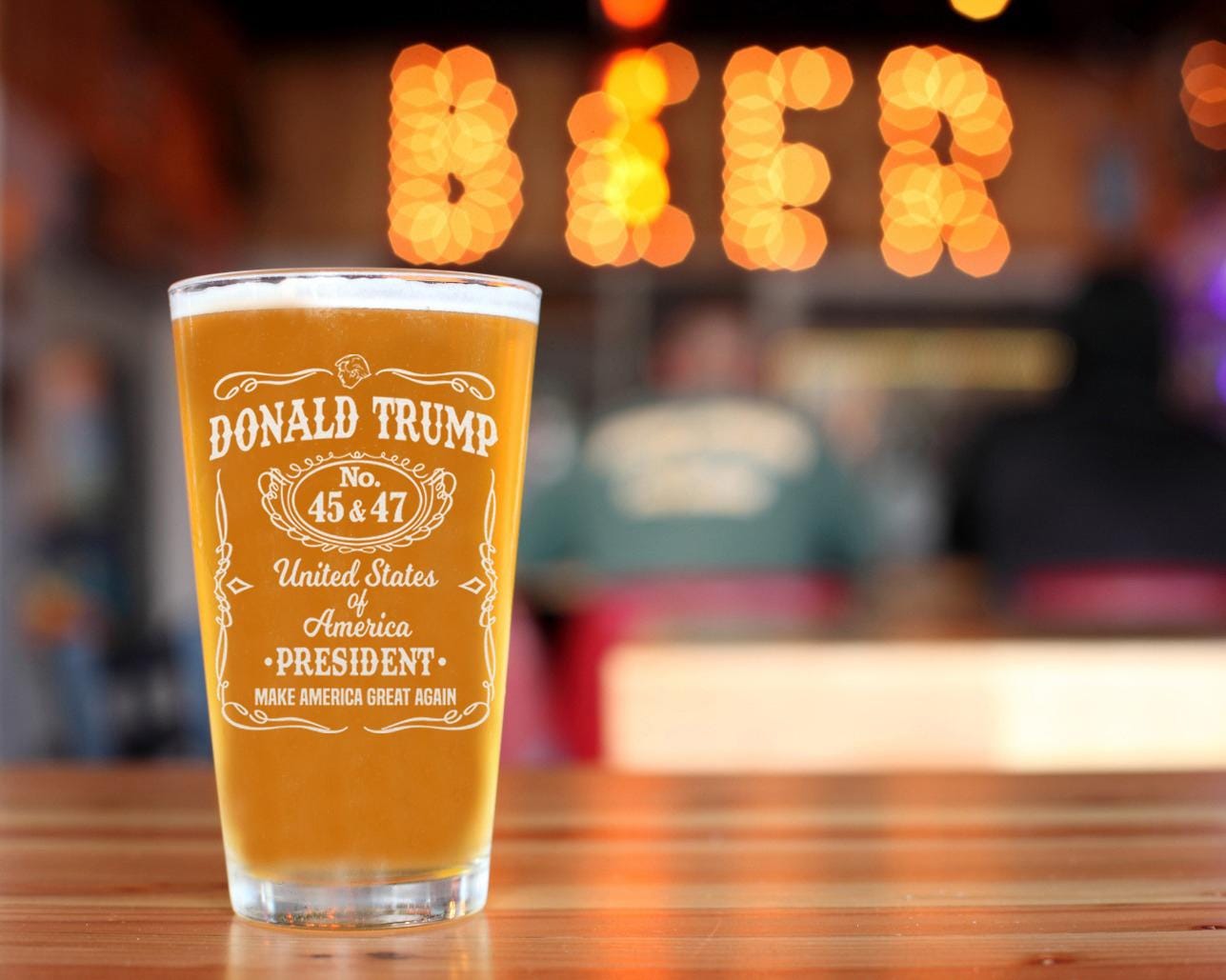 President Trump Laser Engraved Beer Pint, Right Wing, Conservative Gift ...