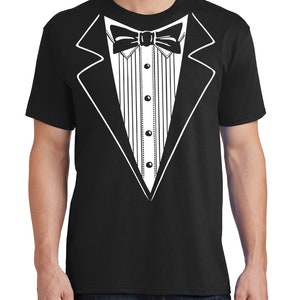 Classic Printed Tuxedo Prom Wedding Party Men&#39;s T-Shirt