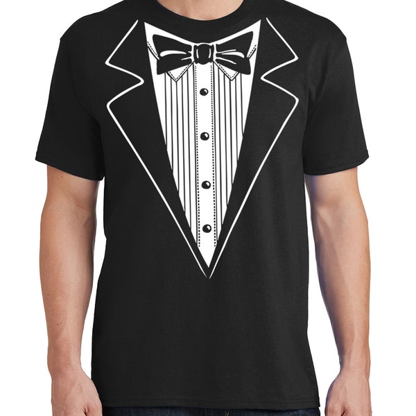 Classic Printed Tuxedo Prom Wedding Party Men's T-Shirt