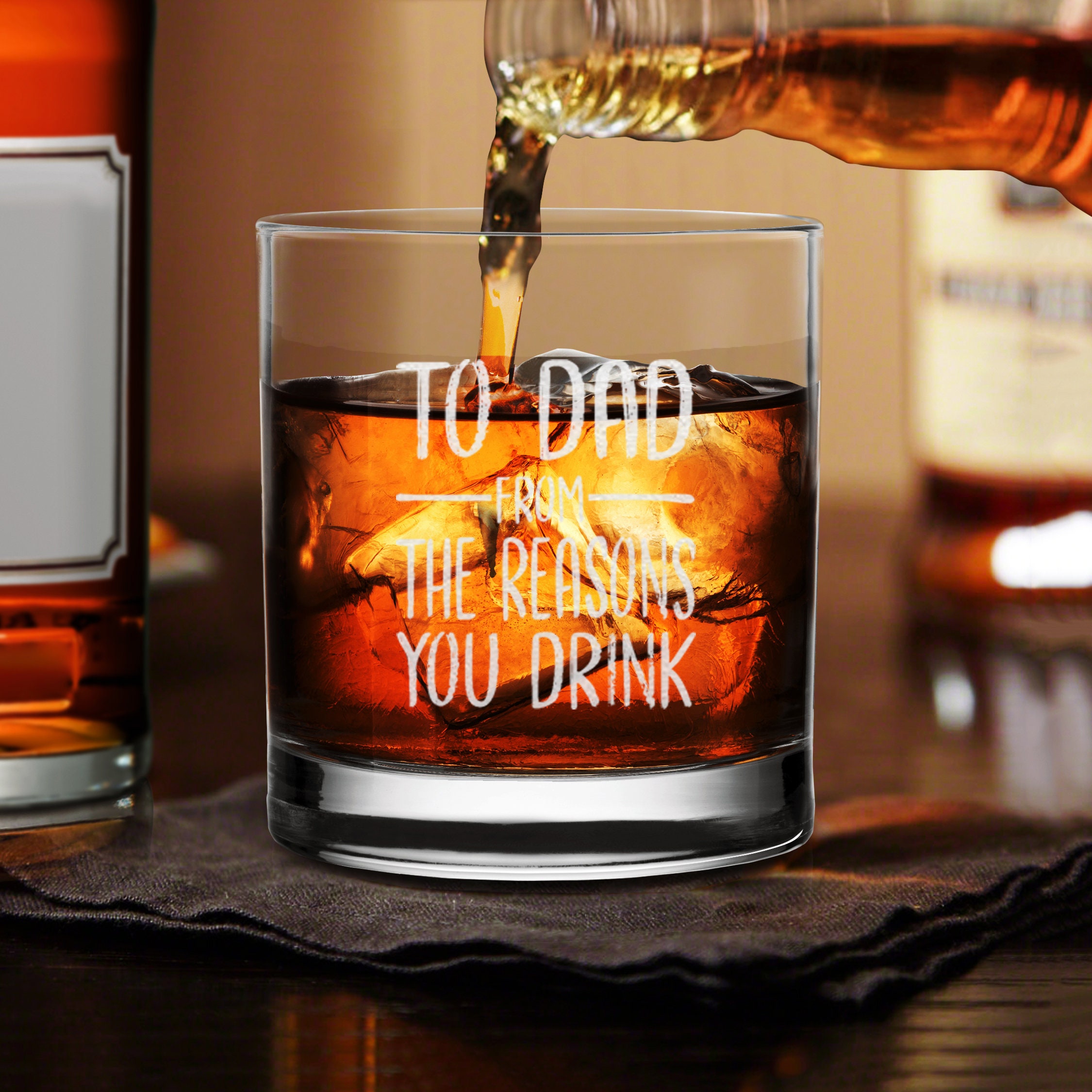 To Dad From the Reasons You Drink Whiskey Glass Funny Gift for - Etsy