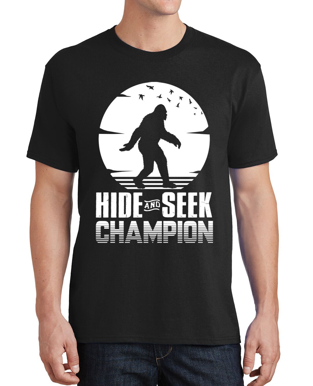 Bigfoot Hide and Seek Champion Sasquatch Men's T-shirt - Etsy