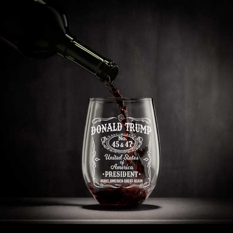 President Trump Laser Engraved Wine Glass, Right Wing, Conservative Gift, Trump For Presidency, Political Gift, 45 47 bild 3
