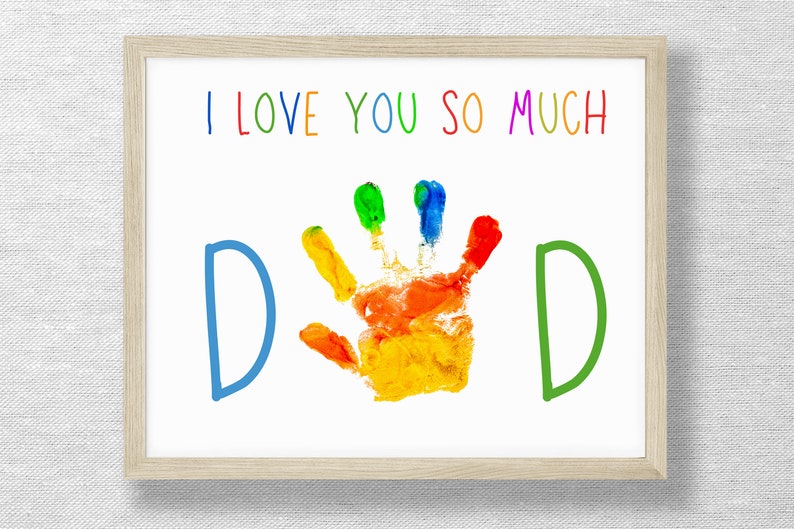 Handprint for Dad DIY keepsake Valentine handprint image 1