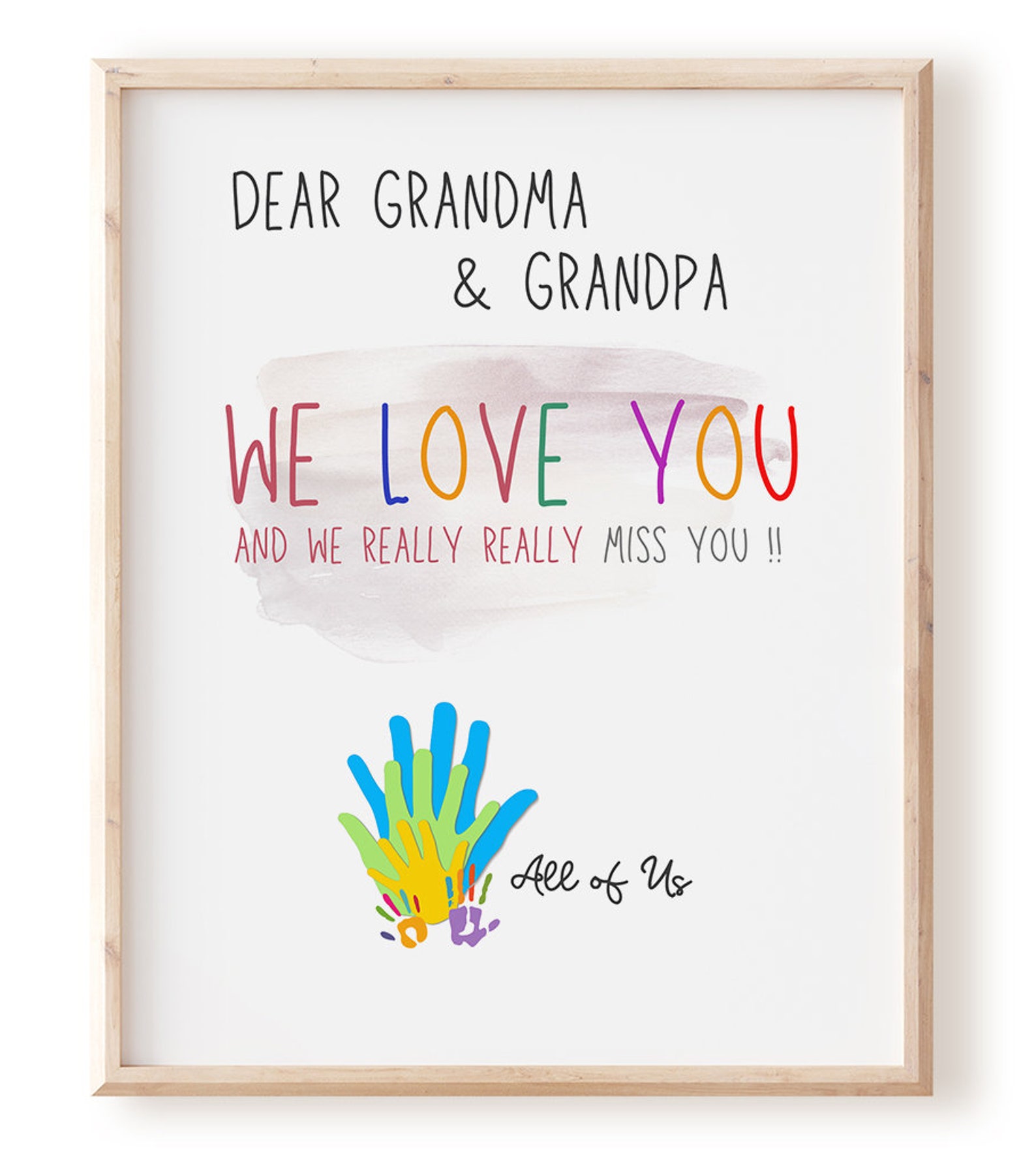 Grandparent keepsake/ Handprint craft/ Kids handprint art/ Etsy