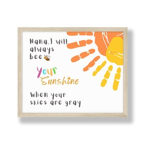 Nana I Will Always Bee Your Sunshine, Nana aandenken, verjaardag, Moederdagknutsel, Valentijnsdagcadeau, voorschoolse kunst, kaart kind peuter