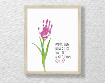 Handprint Flower Keepsake, Grandparent Gift (Digital Download)