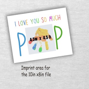 Handprint for POP, DIY Handprint craft, Father Grandfather birthday keepsake, Valentine Day, Baby Child Toddler, Preschool art, Kid keepsake image 4