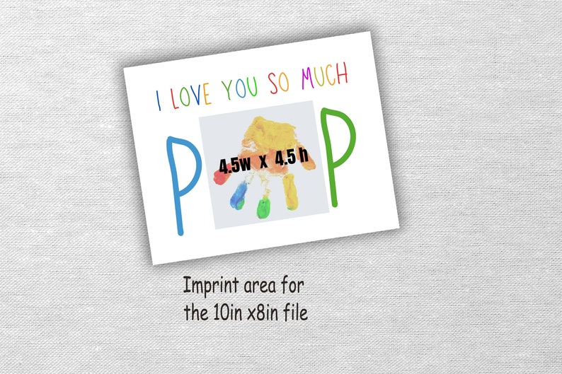 Handprint for POP, DIY Handprint craft, Father Grandfather birthday keepsake, Valentine Day, Baby Child Toddler, Preschool art, Kid keepsake image 4