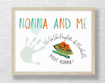 Nonna Handprint Art, Birthday Keepsake, Grandparents Day (Digital Download)