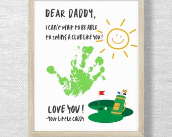 Golfer Daddy Handprint Art, DIY Craft, Birthday Gift (Digital Download)