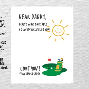 Handprint for golfer Daddy, DIY art craft, Birthday handprint, Fathers Day, Valentine's Day, DIY Printable, Preschool, Child, Toddler, Kids image 6