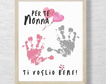 Per Te Nonna Handprint Art, Italian Grandparent Gift (DIY Printable)