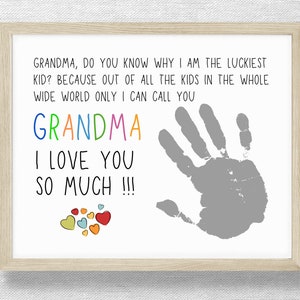 Handabdruck Kunst Handwerk, Liebe dich Oma Andenken, Geburtstag, Großeltern Tag, Klassenzimmer Kunst, Fußabdruck, Valentinstag, DIY Printable